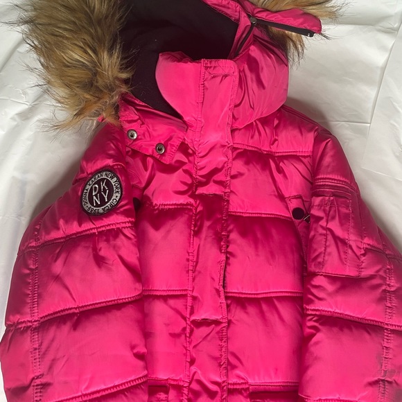 Pink DKNY girls winter jacket
